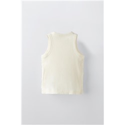 BUTTONED RIBBED T-SHIRT