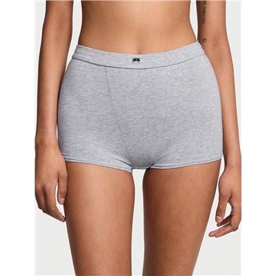 Logo Cotton High-Waist Boyshort Panty