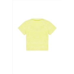 Kız Çocuk Neon Sarı Polo Yaka Tişört