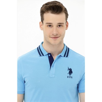 Erkek Turkuaz Basic Polo Yaka Tişört