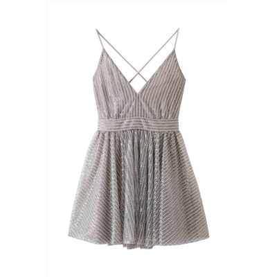 Vestido corto Plateado