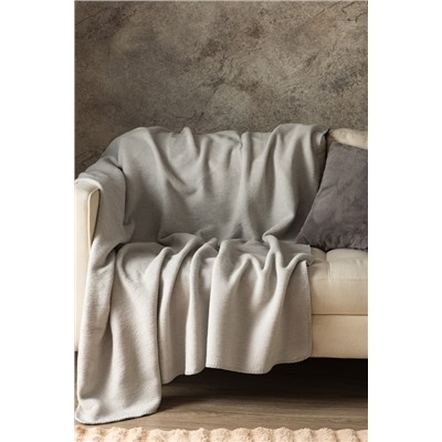 Plain Pamuklu Jakar Tv Battaniye - Gri - 130x170 cm