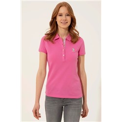 Kadın Pembe Basic Polo Yaka Tişört