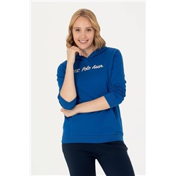 Kadın Saks Kapüşonlu Sweatshirt