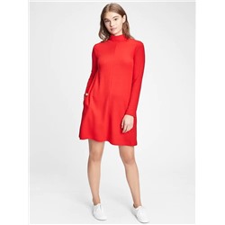 Mockneck Swing Dress