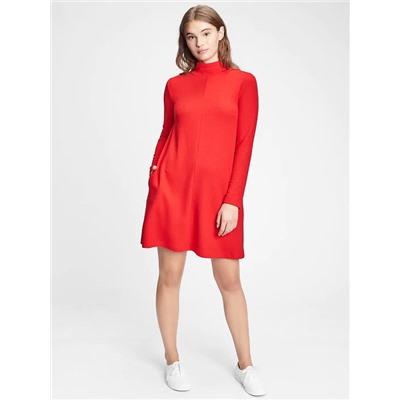 Mockneck Swing Dress