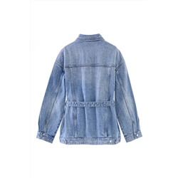 Chaqueta larga vaquera Azul