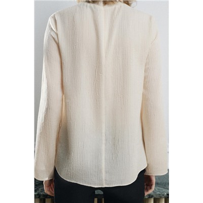ZW COLLECTION SEMI-SHEER CREASED-EFFECT BLOUSE