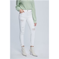 Vaquero skinny fit 7/8 Blanco