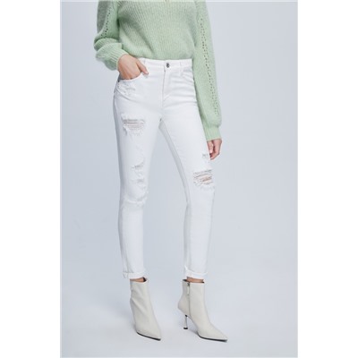 Vaquero skinny fit 7/8 Blanco
