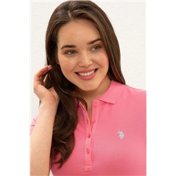 Kadın Pembe Basic Polo Yaka Tişört