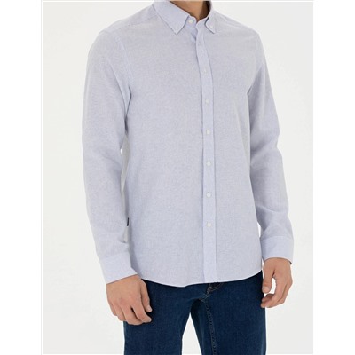 Mavi Slim Fit Uzun Kollu Gömlek