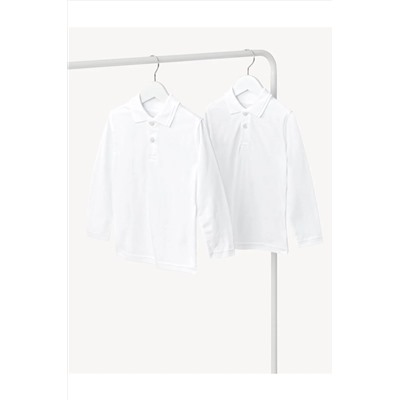 Marks & Spencer, Saf Pamuklu 2'li Polo Yaka T-Shirt (2-18 Yaş)