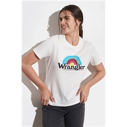 Wrangler Kadın Regular Fit Normal Kesim %100 Pamuk Bisiklet Yaka Tişört W7R4DR
