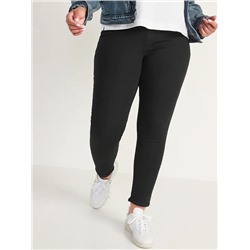 Extra High-Waisted Rockstar 360° Stretch Black Super Skinny Jeggings for Women