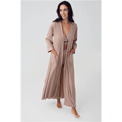 Artış Yumuşak Dokulu Triko Crop Sabahlık Pijama Takımı 15308