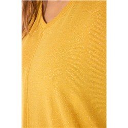 Camiseta manga corta canalé lurex dorado