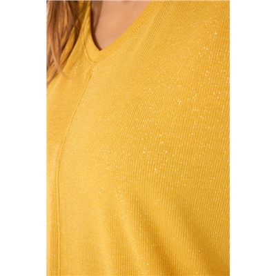 Camiseta manga corta canalé lurex dorado