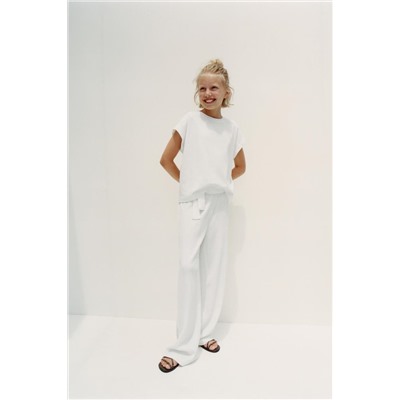 TEXTURED TROUSERS WITH BELT