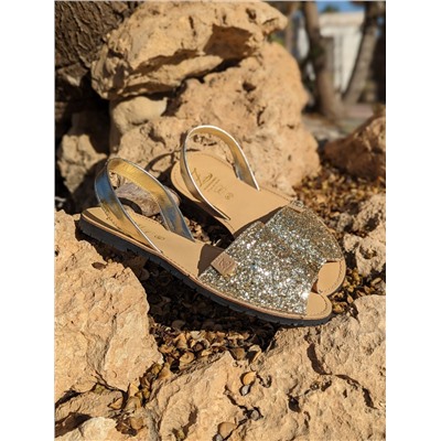 AB. Zapatos 320-5 platino+PELLE-007-17 oro