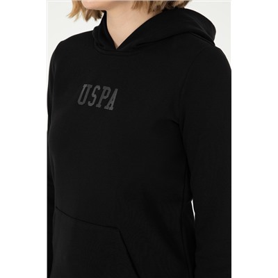 Kadın Siyah Basic Kapüşonlu Sweatshirt