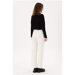 Kadın Kum Loose Fit Triko Pantolon