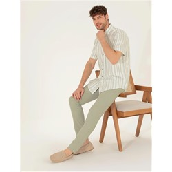 Açık Yeşil Slim Fit Kanvas Pantolon