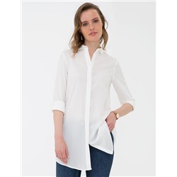 Beyaz Comfort Fit Uzun Kollu Gömlek