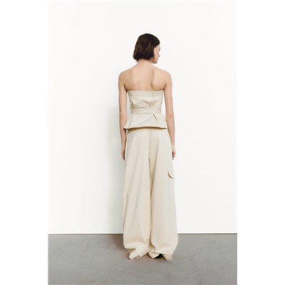 GABARDINE TROUSERS WITH WAISTBAND