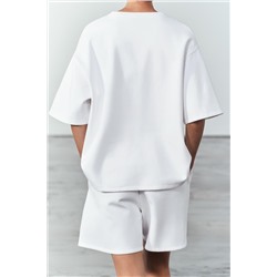 SHORT SLEEVE INTERLOCK SWEATSHIRT