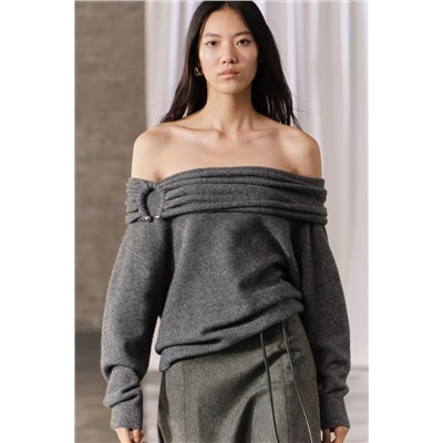 DRAPED KNIT SWEATER