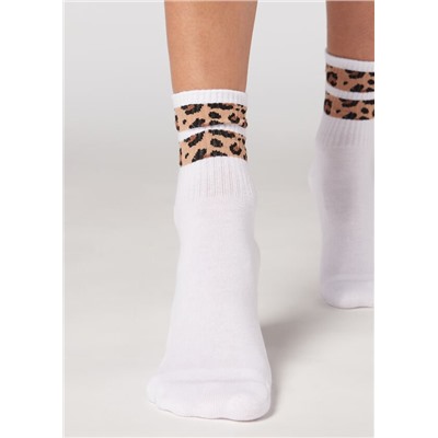 Kurze Sportsocken mit Animal-Muster