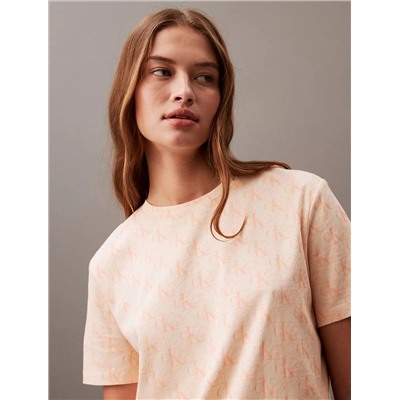 Allover Monogram Logo Print Classic T-Shirt