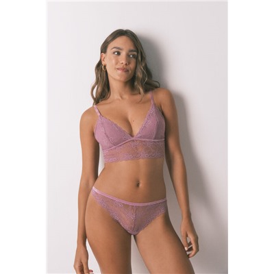 Bralette triangular LOVELY encaje rosa