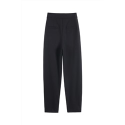 Pantalón carrot de tiro alto Negro