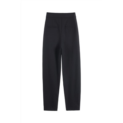 Pantalón carrot de tiro alto Negro