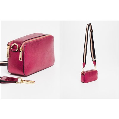Bandolera de piel Mini Luna Beige y rosa