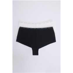 Pack 2 bragas bóxer negro, blanco