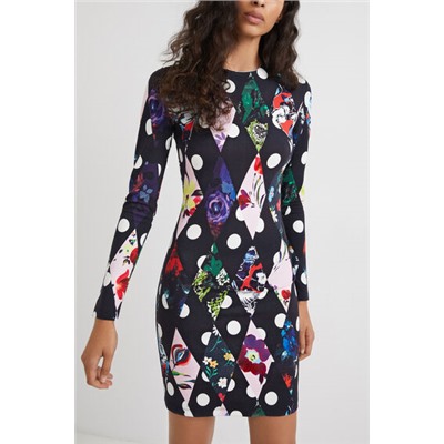 Vestido slim corto rombos