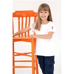 U.S. Polo Assn., Kız Çocuk Beyaz Bisiklet Yaka Basic Tişört 50294568-vr013