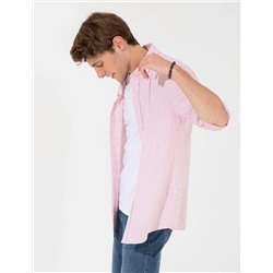 Bordo Slim Fit Uzun Kollu Gömlek