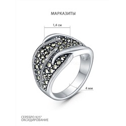 Серьги из чернёного серебра с марказитами 925 пробы HE1755-MAC-LK