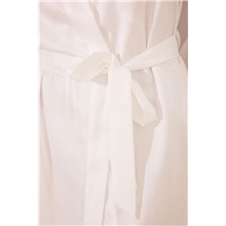 Bata midi satén blanca