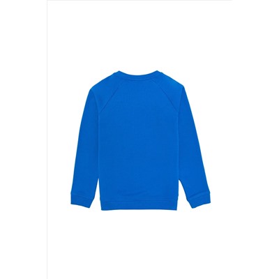 Erkek Çocuk Kobalt Mavi Basic Sweatshirt