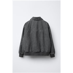 FADED-EFFECT BOMBER JACKET