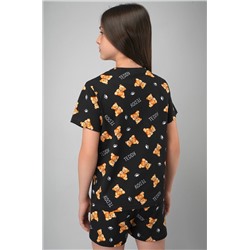 Хлопковая пижама для девочки с шортами Happyfox