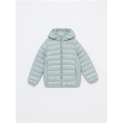 LIGHTWEIGHT HOODED PUFFER JACKET