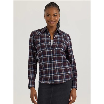 Women's Western Plaid Snap Shirt