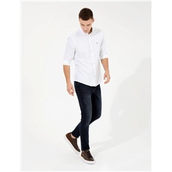 Haki Slim Fit Uzun Kollu Gömlek