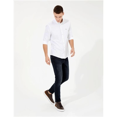 Haki Slim Fit Uzun Kollu Gömlek